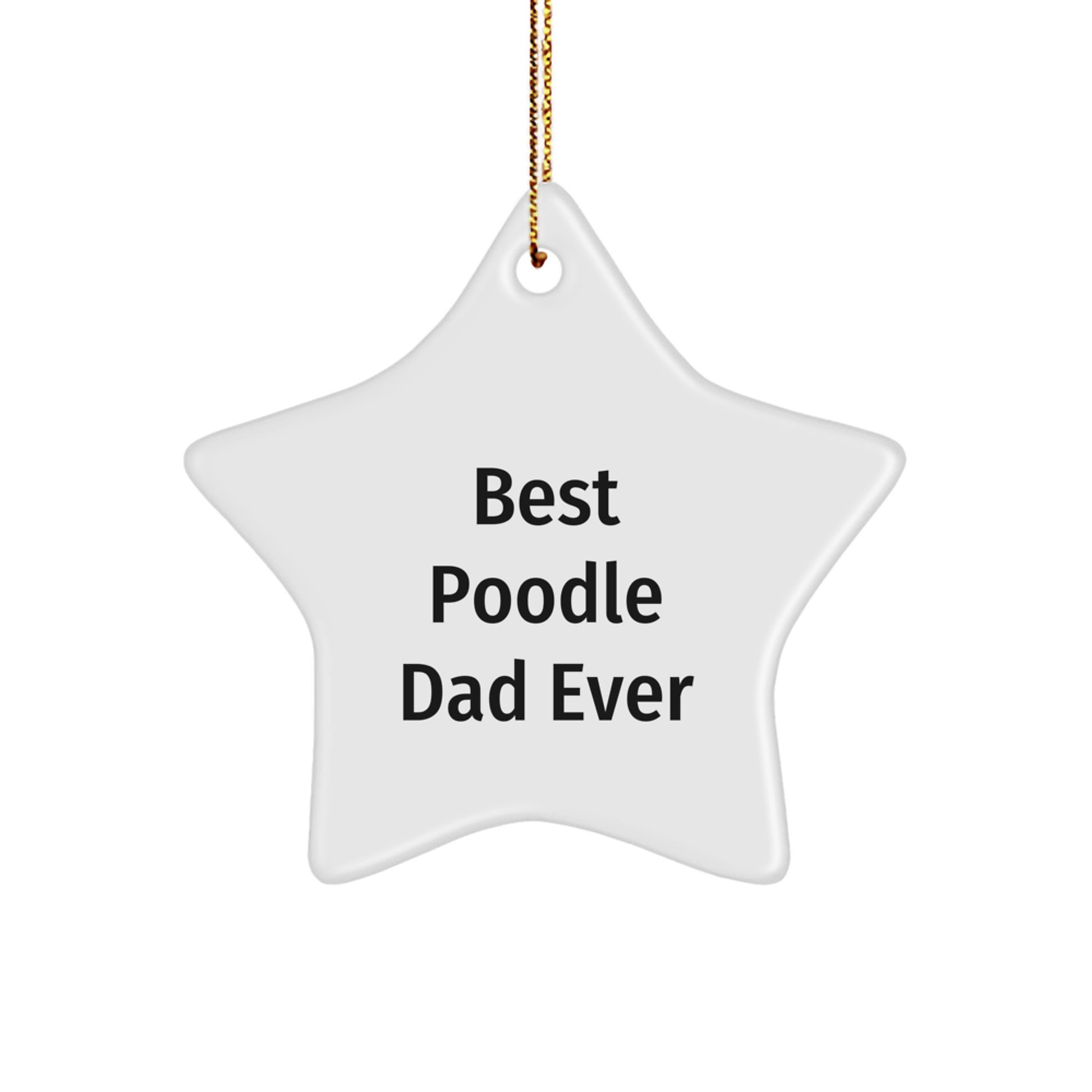Funny Poodle Dad Ever Gifts for Him - Star Ornament for Christmas, Best Poodle Dad Ever Quote, Poodle Dog Lover Gifts from Family - Image 1