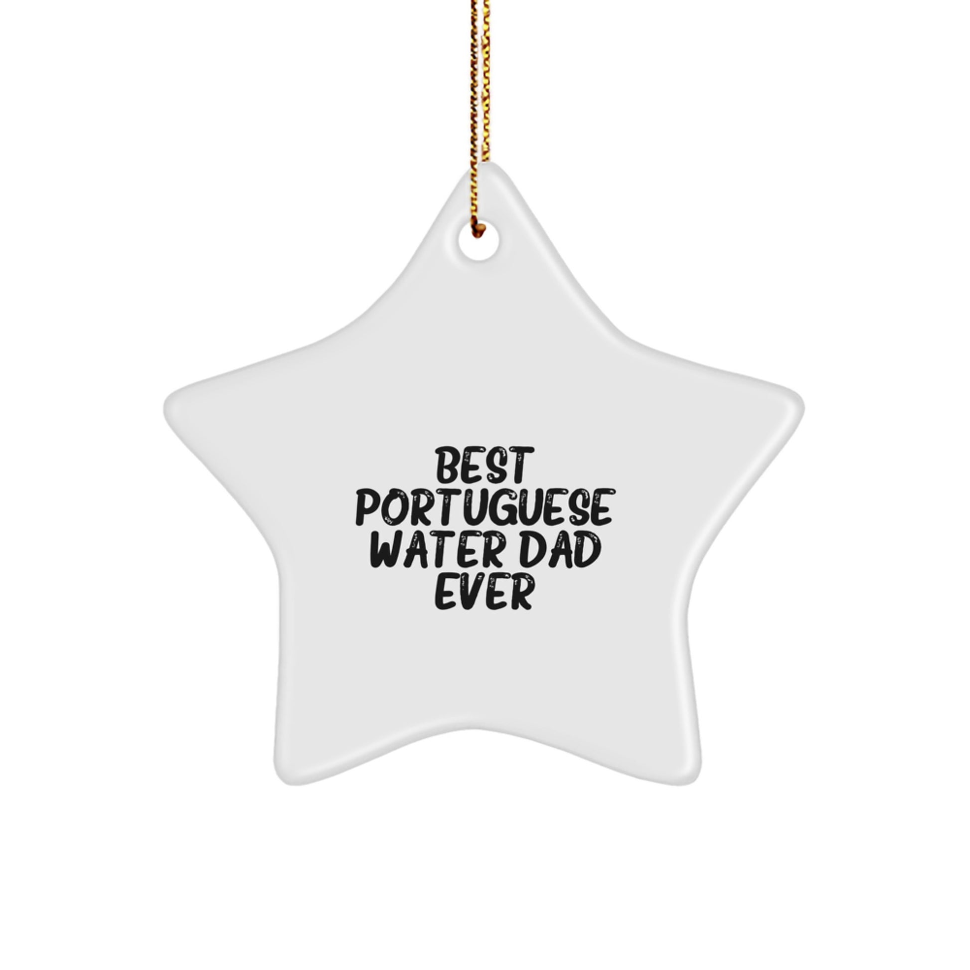 Funny Portuguese Water Dog Gifts from Family to Best Portuguese Water Dad Ever - Star Ornament for Christmas - Image 1