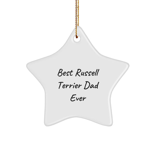 Russell Terrier Dog Gifts for Men Star Ornament Best Russell Terrier Dad Ever Gifts from Family Christmas Unique - Image 1