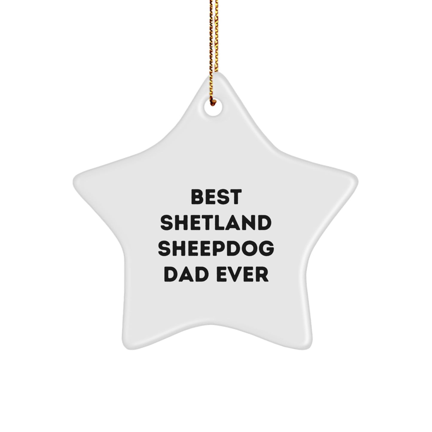 Shetland Sheepdog Dad Ever Star Ornament, Funny Quote Gifts for Men, Shetland Sheepdog Lovers, Christmas Unique Gifts from Family - Image 1