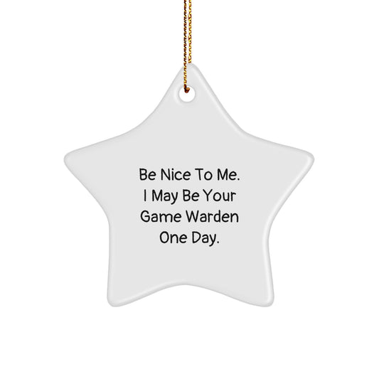 Funny Game Warden Star Ornament Gifts for Men - Christmas Unique Presents from Family - Image 1