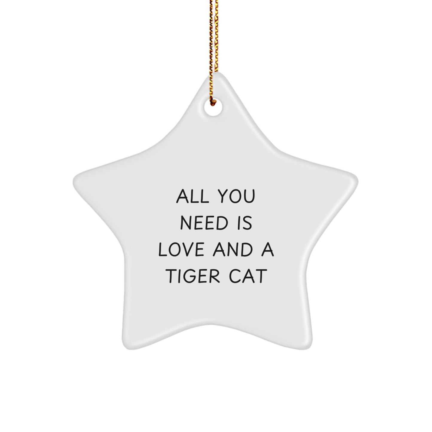 Funny Tiger Cat Christmas Star Ornament Gifts for Friends and Family from Loved Ones - Image 1