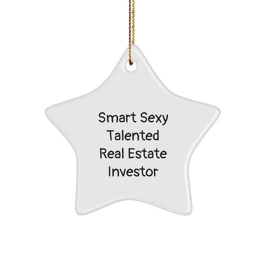 Real Estate Investor Star Ornament, Funny Quote Gifts from Friends, Gifts for Real Estate Investor Men, Christmas Unique Gifts - Image 1