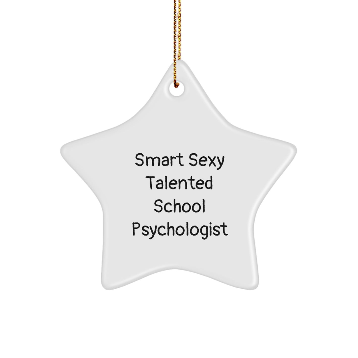 Funny School Psychologist Star Ornament Gifts for Friends from Men, Unique Christmas Decorations for Home Office - Image 1