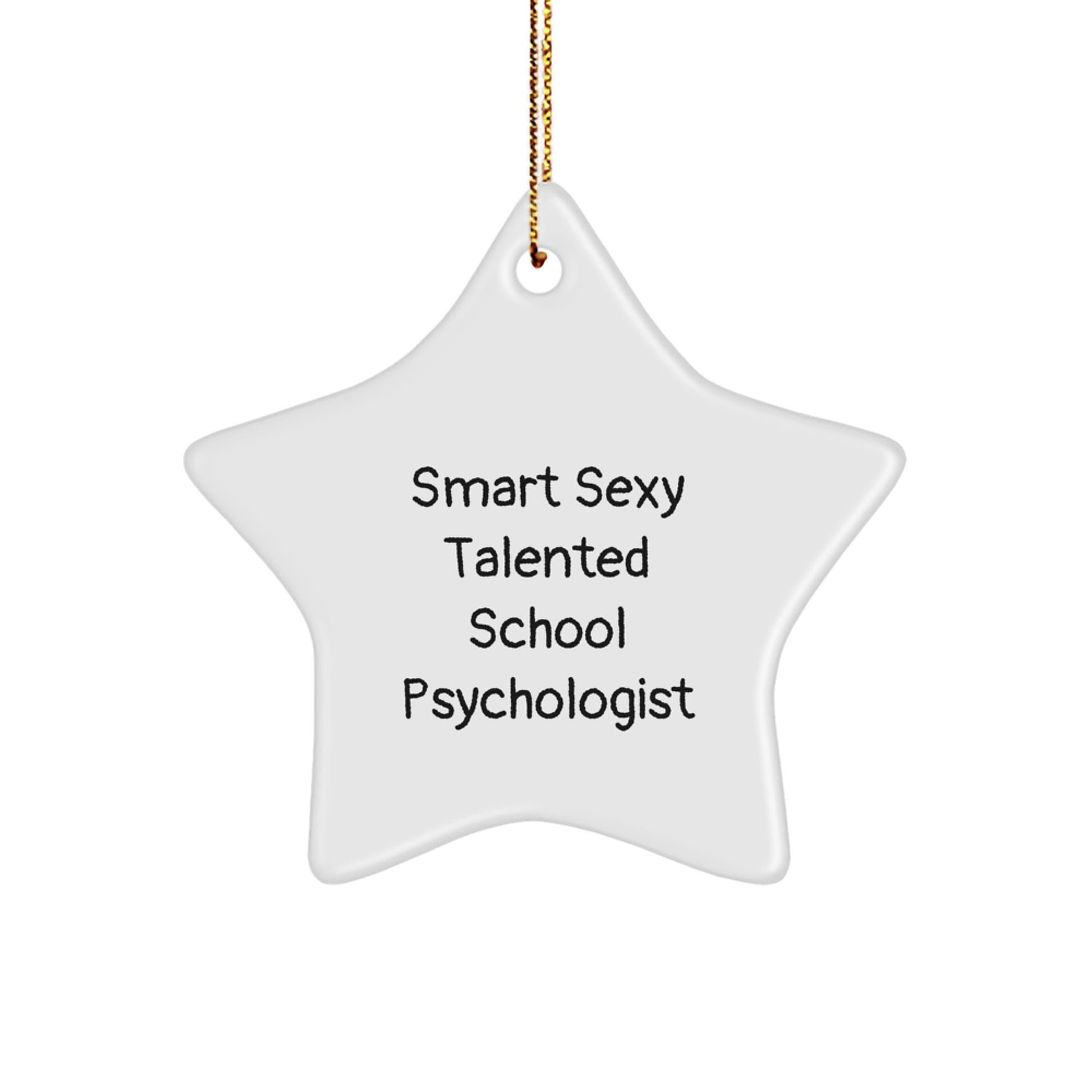 Funny School Psychologist Star Ornament Gifts for Friends from Men, Unique Christmas Decorations for Home Office - Image 1
