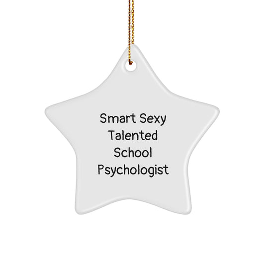 Funny School Psychologist Star Ornament Gifts for Friends from Men, Unique Christmas Decorations for Home Office - Image 1