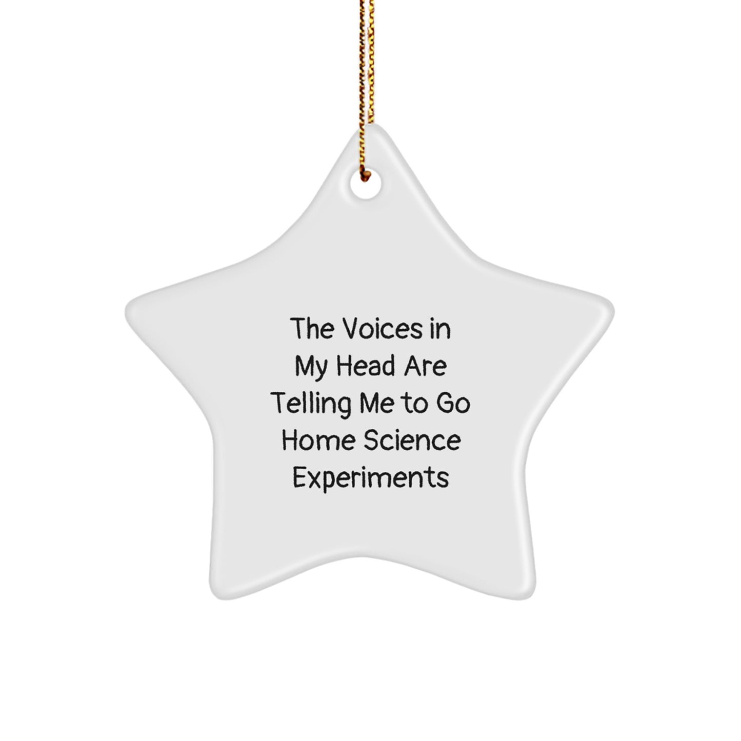 Funny Home Science Experiments Gifts from Friends, Home Science Experiments Star Ornament for Christmas Unique Gifts, The Voices In My Head Are Telling Me To Go Home Science Experiments - Image 1
