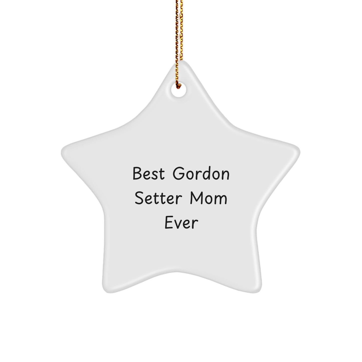 Funny Gordon Setter Dog Mom Gifts from Family for Christmas Unique Star Ornament - Image 1