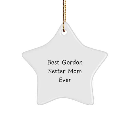 Funny Gordon Setter Dog Mom Gifts from Family for Christmas Unique Star Ornament - Image 1