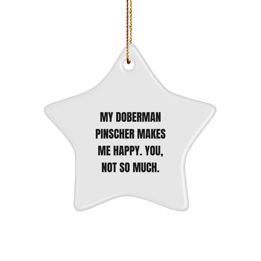 Funny Doberman Pinscher Dog Gifts from Men to Friends - Christmas Unique Star Ornament - Image 1