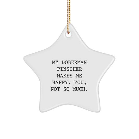 Funny Doberman Pinscher Dog Lover Gift, Star Ornament, Christmas Unique Gifts from Friends - Image 1