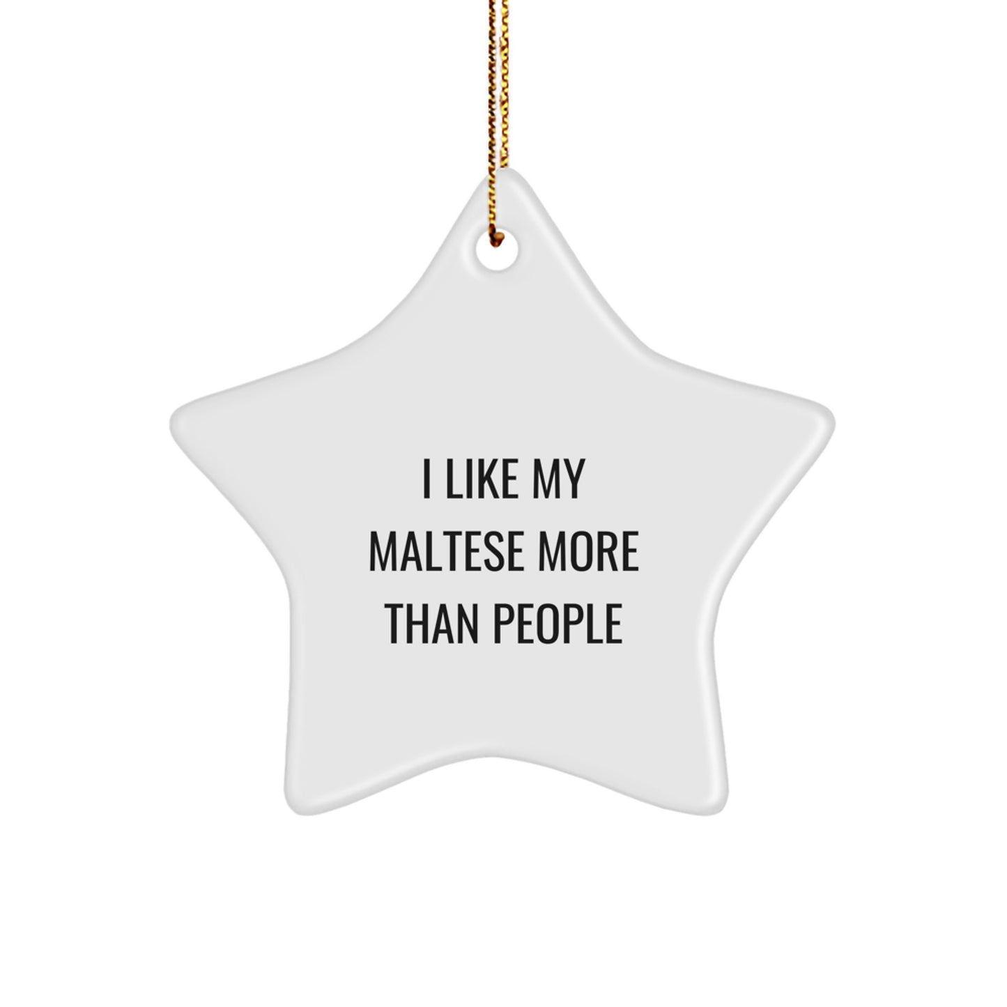 Funny Maltese Dog Star Ornament Gifts from Friends for Christmas - Image 1