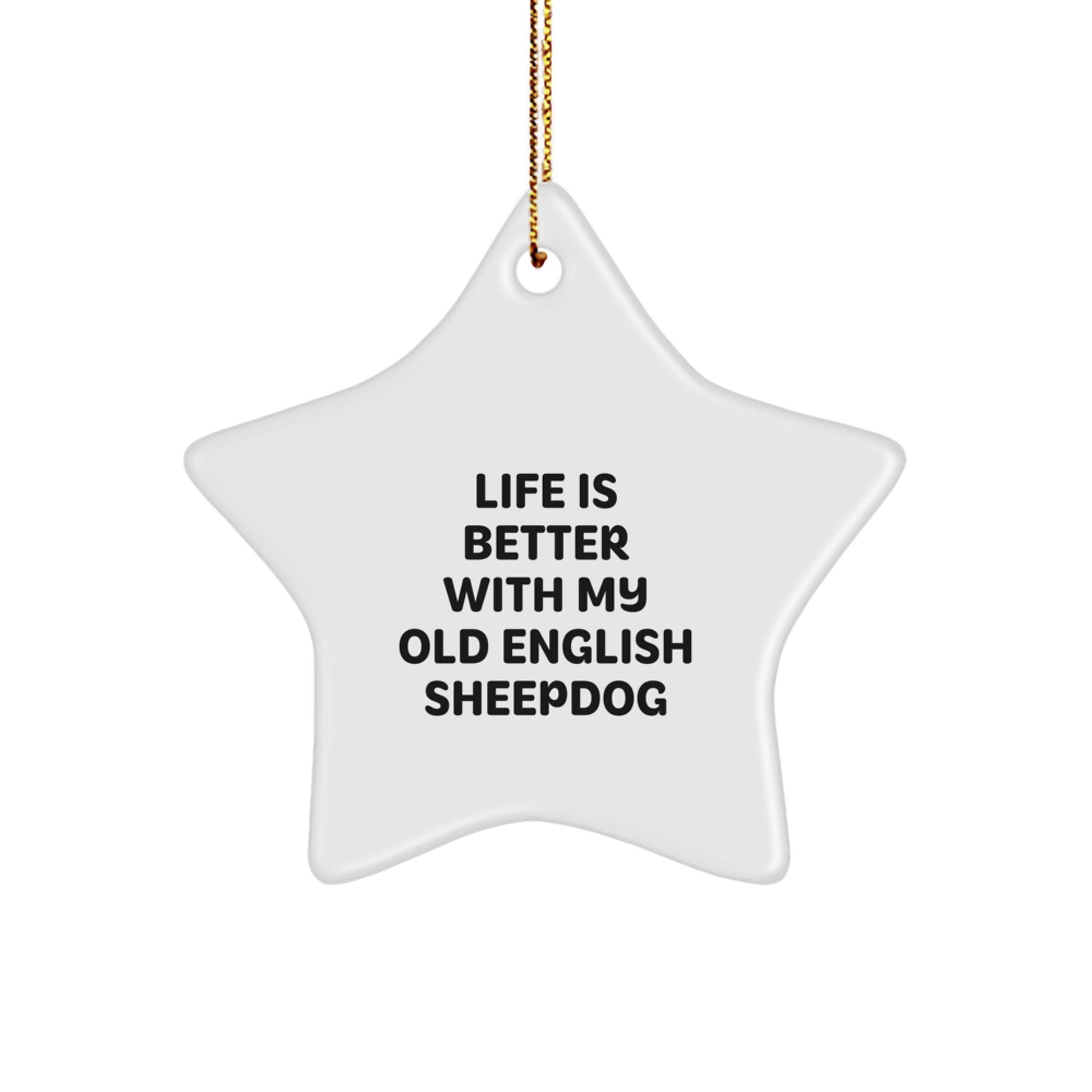 Funny Old English Sheepdog Star Ornament Gifts for Men Women Friends Family Christmas Unique - Image 1