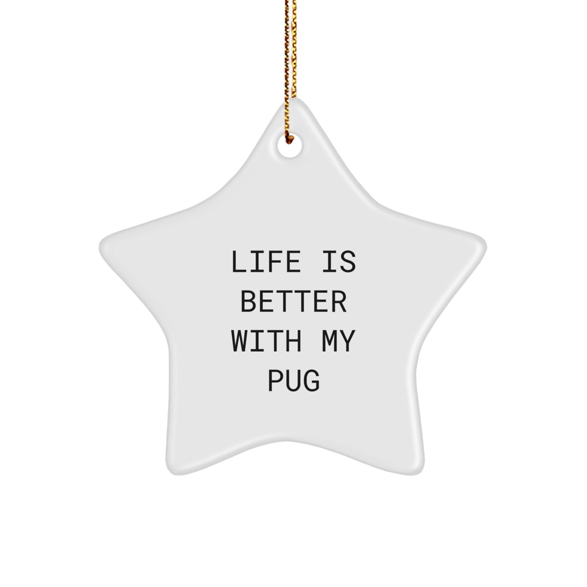 Funny Pug Dog Star Ornament Gifts from Family, Cute Star Shaped Decorations for Christmas Unique Gifts - Image 1