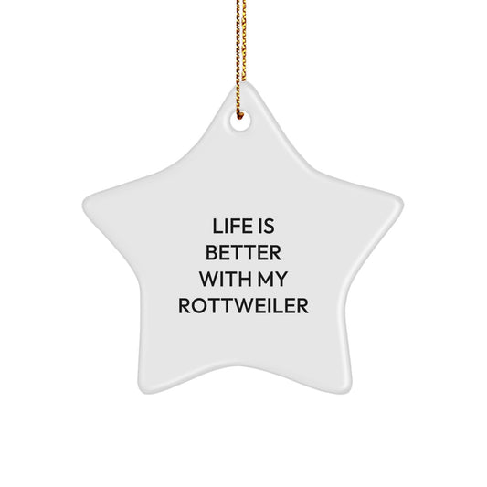 Rottweiler Dog Lover Gifts, Funny Christmas Star Ornament for Rottweiler Dog Fans, Gifts from Family for Friends and Rottweiler Dog Enthusiasts - Image 1
