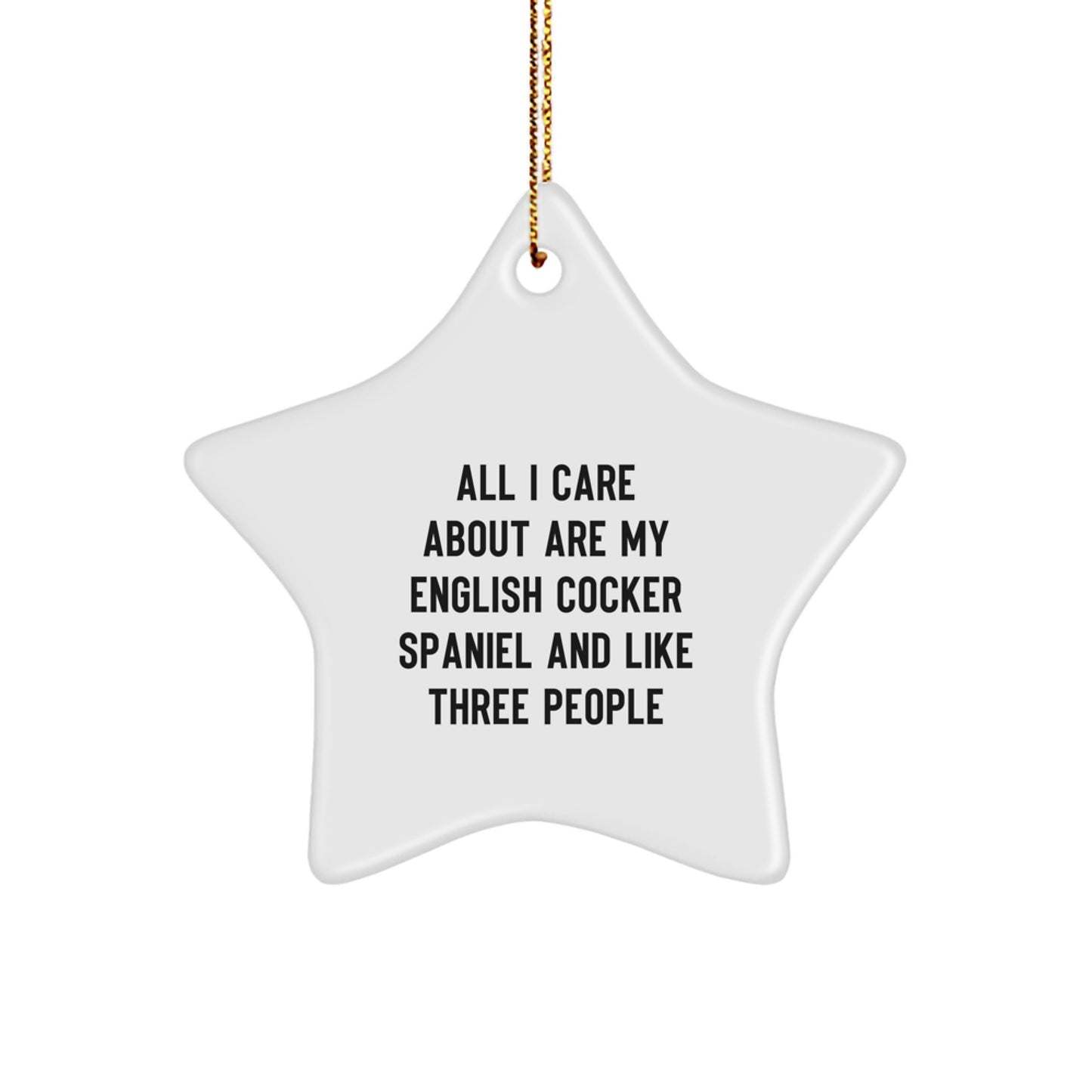 English Cocker Spaniel Dog Lover Gifts for Family Friends - Funny Star Ornament for Christmas - Image 1