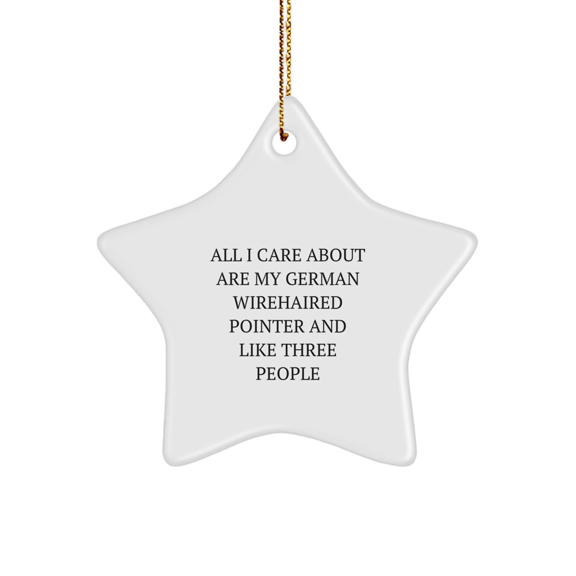 German Wirehaired Pointer Dog Gifts, Funny Christmas Star Ornament from Family to Friends - Image 1