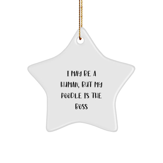 Funny Poodle Dog Gifts, Star Ornaments for Christmas Unique Gifts from Friends and Family - Image 1