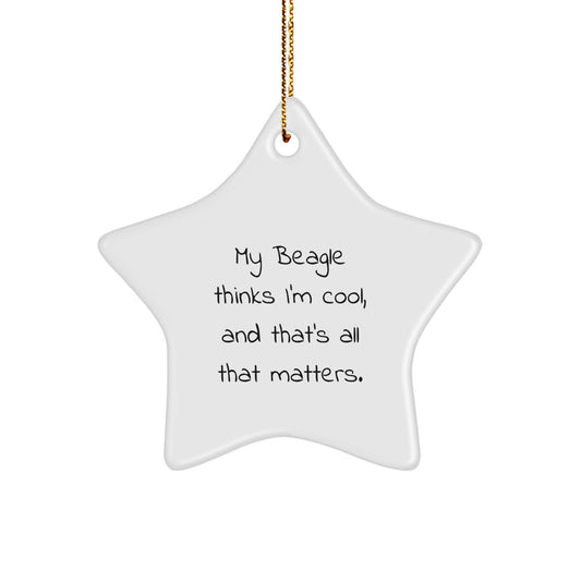 Funny Beagle Dog Gifts from Mom for Christmas Unique Star Ornament - Image 1