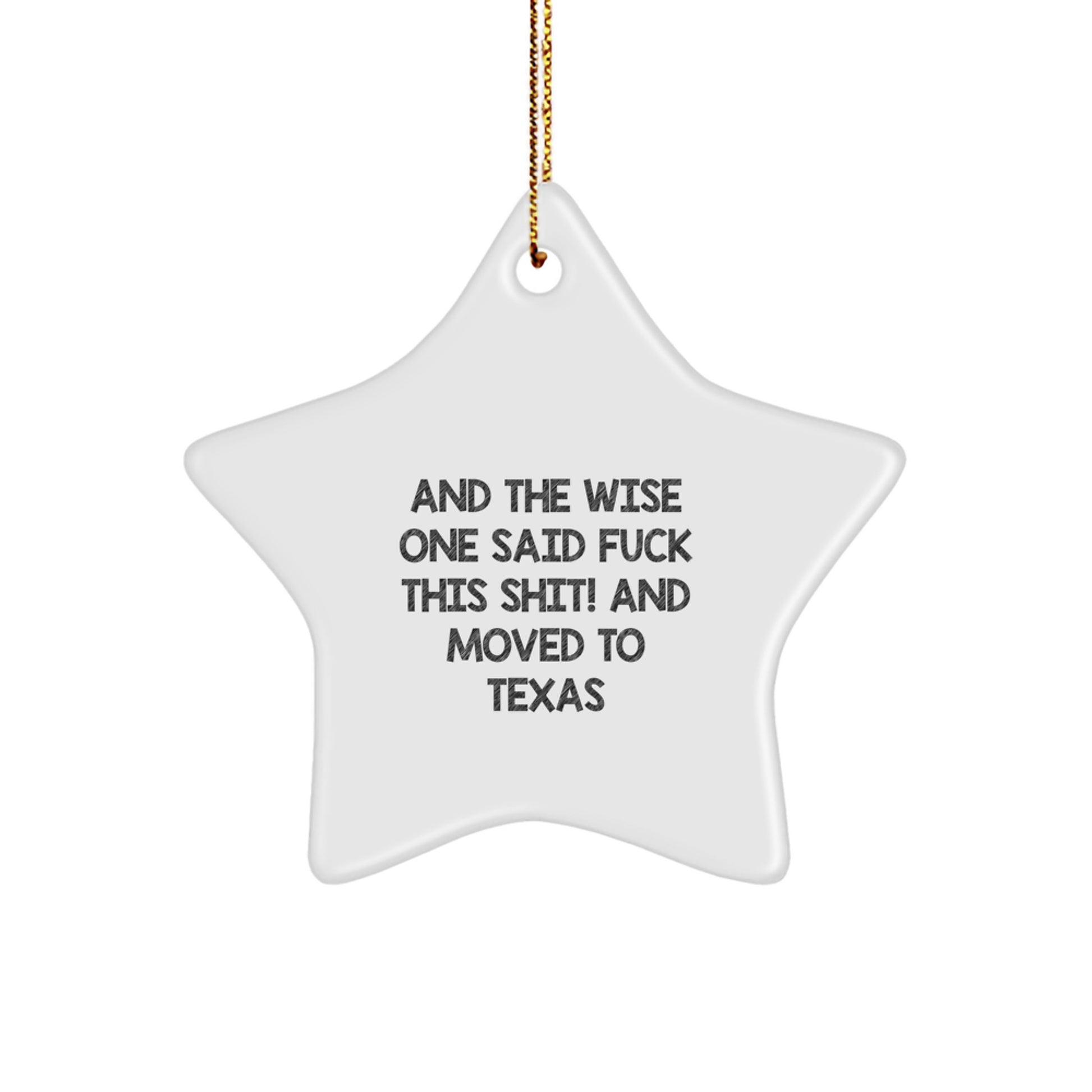 Funny Texas Gifts: Texas Star Ornament, Gifts from Men to Texas Women, for Friends, Coworkers, and Family, And The Wise One Said, Texas Decor, Christmas Unique Gifts - Image 1