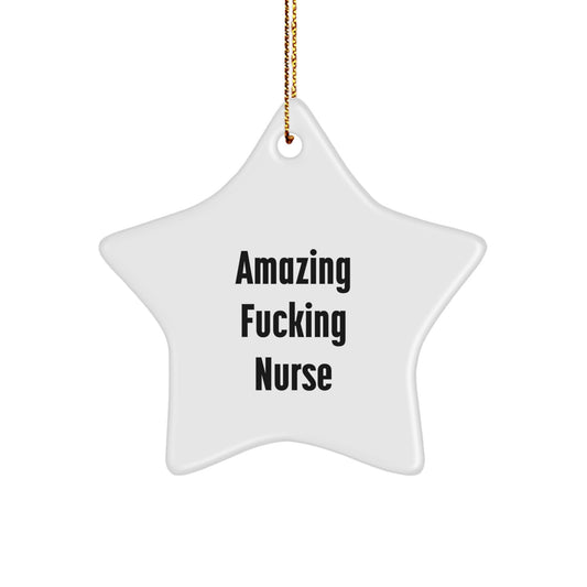 Funny Nurse Star Ornament Gifts from Friends and Family for Christmas Unique Nurse Decorations - Image 1