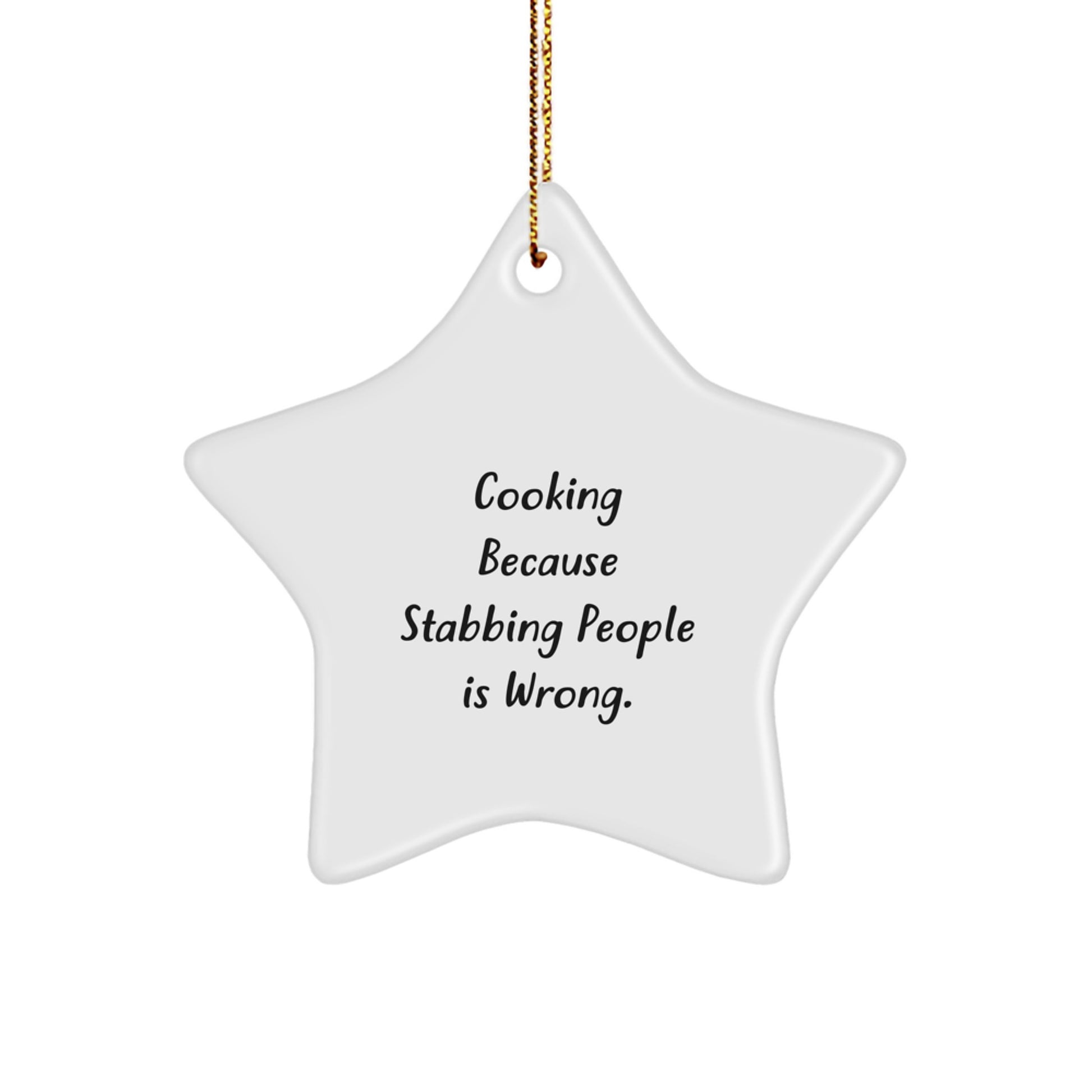 Funny Cooking Star Ornament Gifts from Men for Women Friends Coworkers Family - Unique Christmas Star Decorations - Image 1