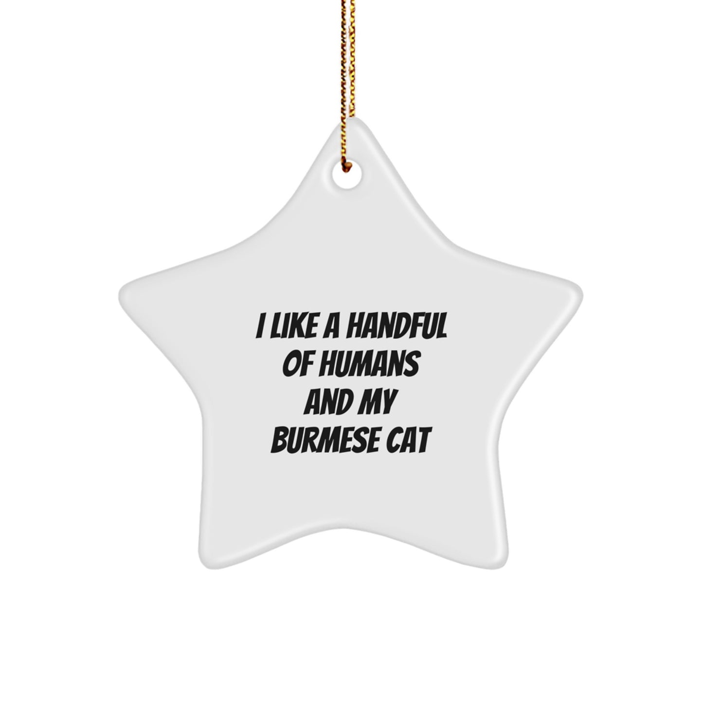 Funny Burmese Cat Christmas Star Ornaments for Home Decor Gifts from Men to Friends and Family - Image 1