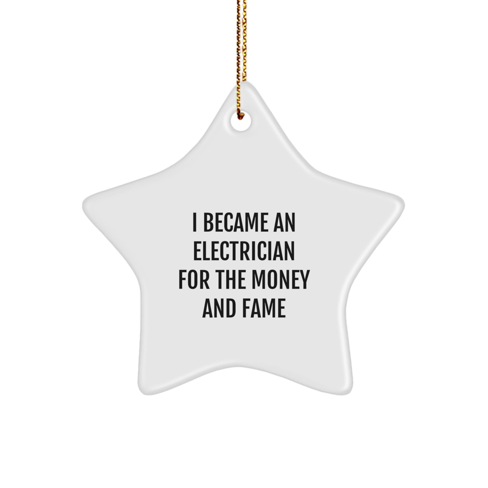 Funny Electrician Star Ornament Gifts from Friends and Family for Electrician Men at Christmas - Image 1