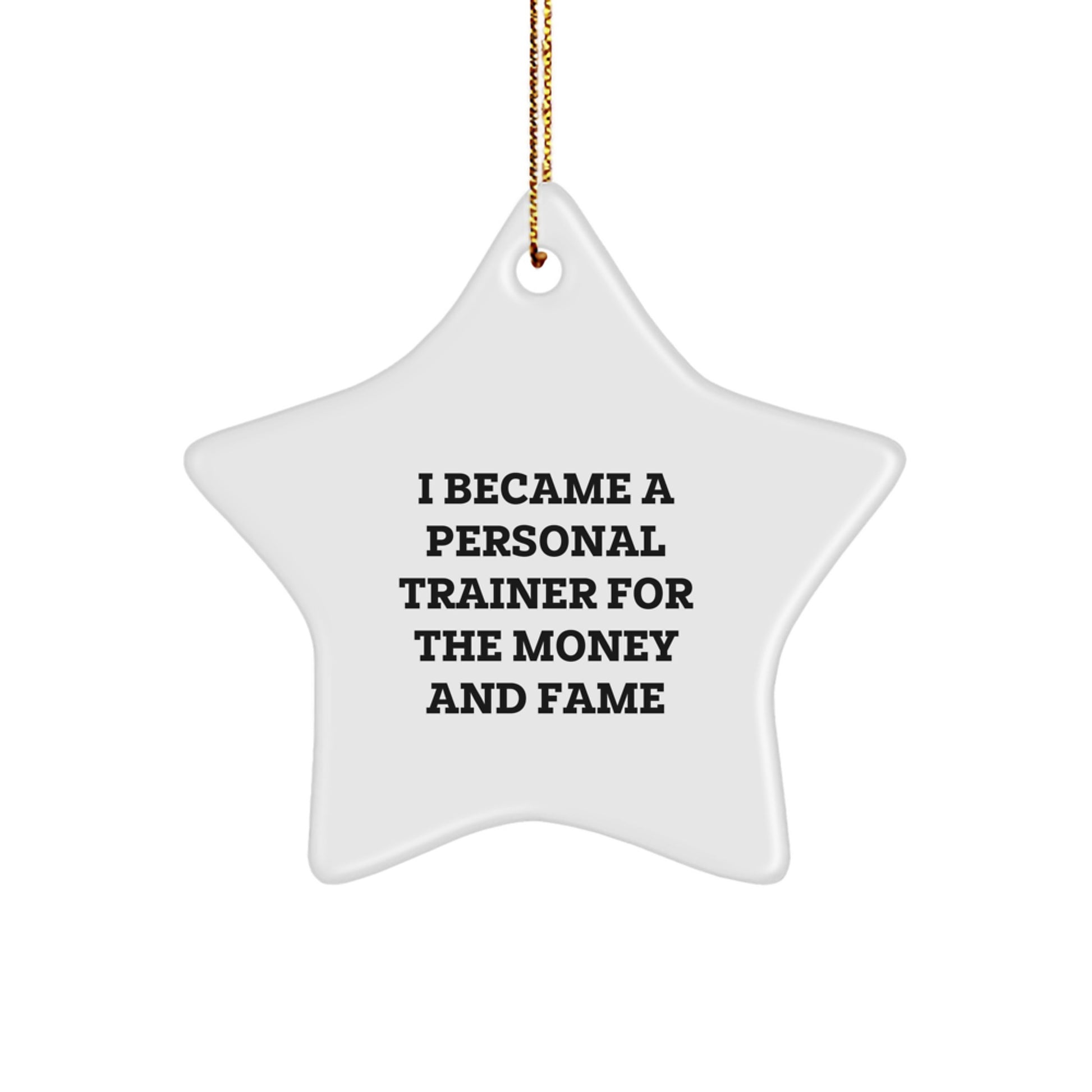 Funny Gifts from Friends for Personal Trainer Star Ornament - Christmas Unique Star Shaped Decorations - Image 1