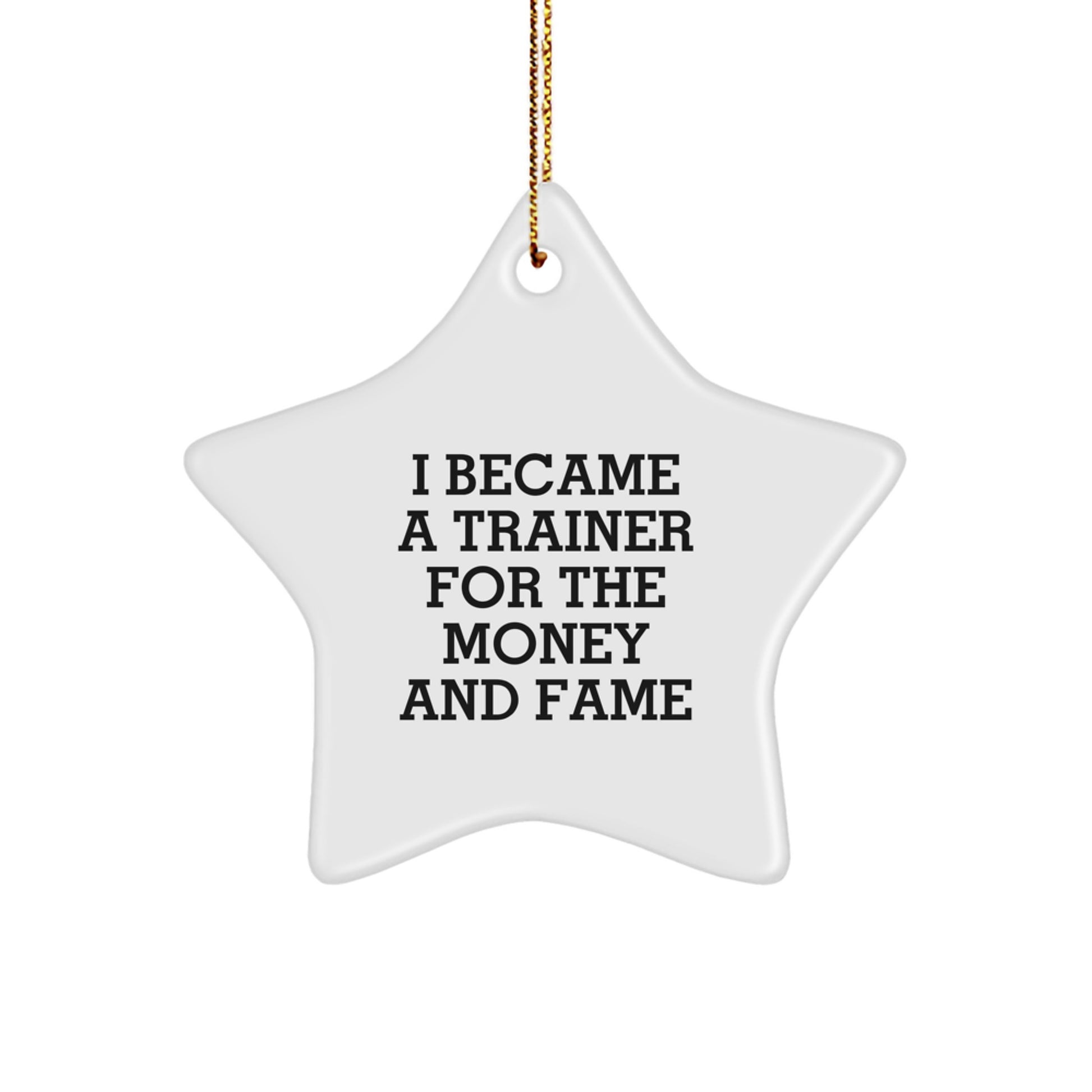 Funny Trainer Star Ornament Gifts from Friends for Christmas Unique Trainer Decorations, I Became A Trainer For The Money And Fame, Star Ornament for Trainer, Funny Trainer Office Gifts - Image 1