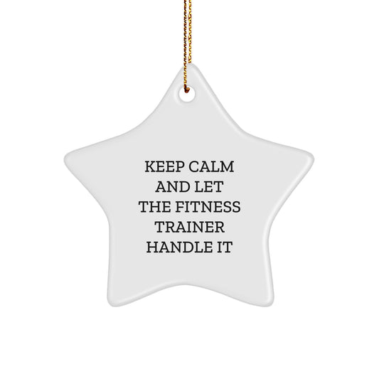 Funny Fitness Trainer Star Ornament for Christmas, Gifts from Family to Fitness Trainer, Fitness Trainer Inspirational Quotes Decorations, Star Ornament for Fitness Trainer Enthusiasts - Image 1