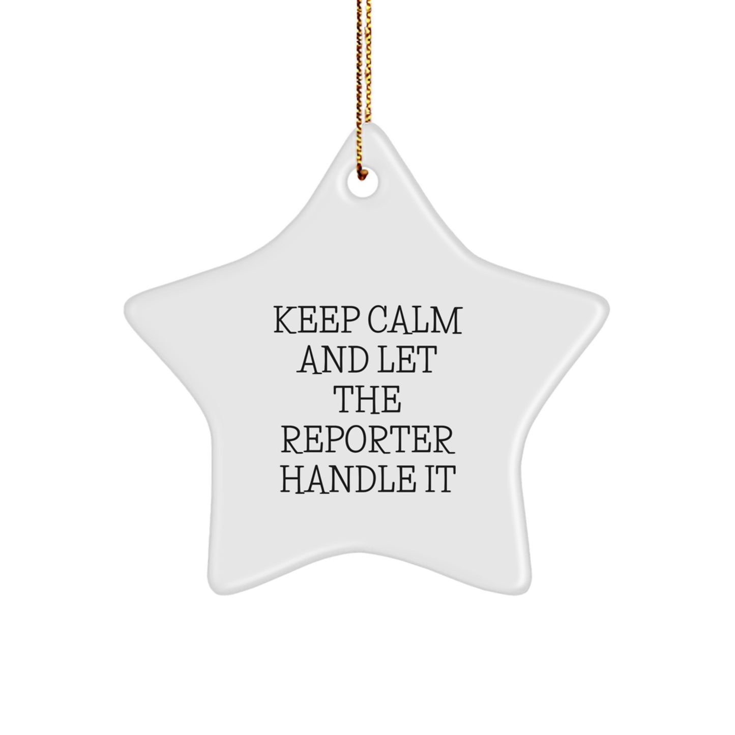 Funny Reporter Star Ornament Gifts from Men to Coworker Friends on Christmas Unique - Image 1