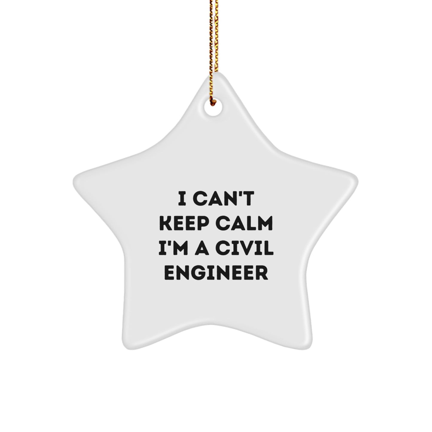 Funny Civil Engineer Star Ornament Gifts from Men to Civil Engineer Friends for Christmas Unique Presents - Image 1