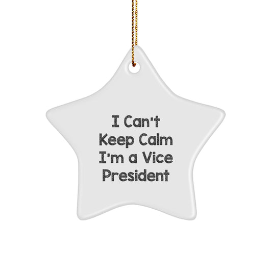 Vice President Gifts from Friends, Funny Star Ornament I Can't Keep Calm Christmas Unique Gifts for Women - Image 1