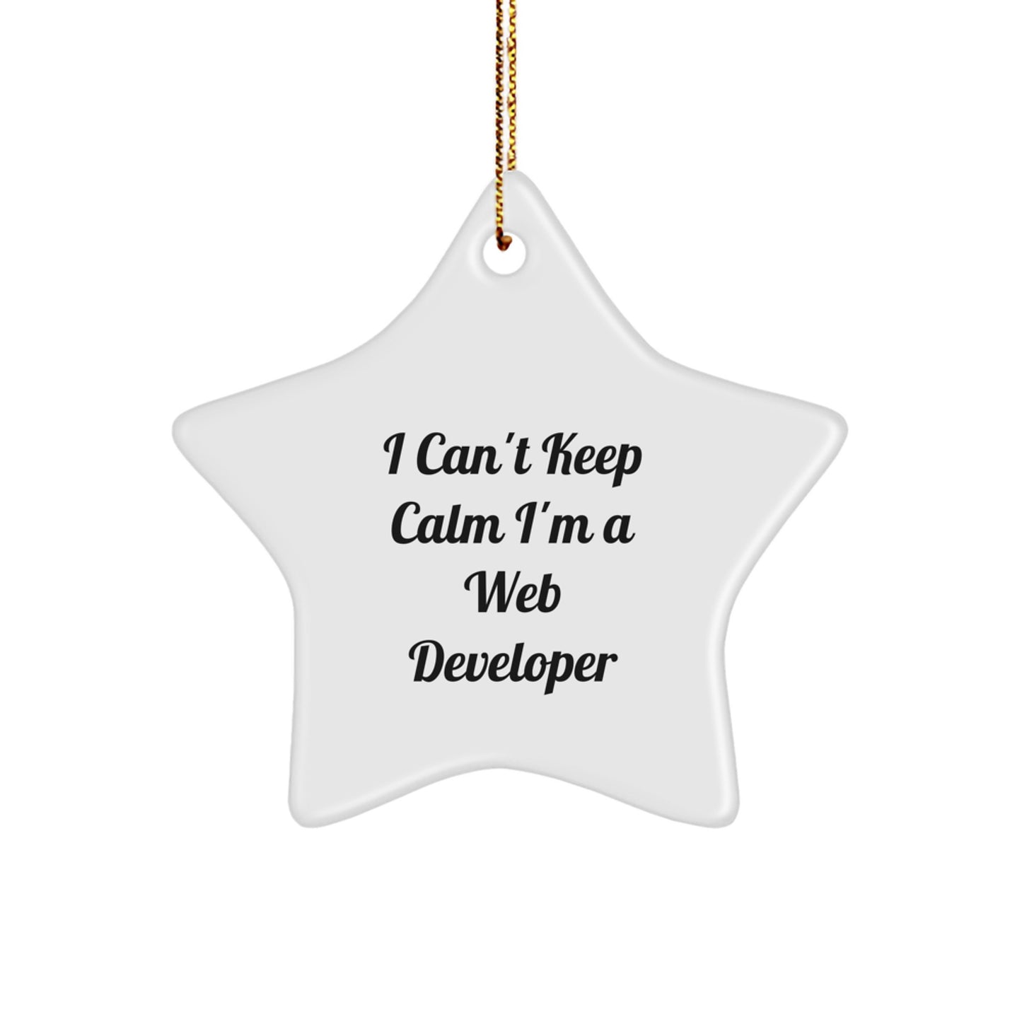 Funny Web Developer Gifts I Can't Keep Calm I'm a Star Ornament for Christmas, Gifts from Family to Web Developer Friends - Image 1