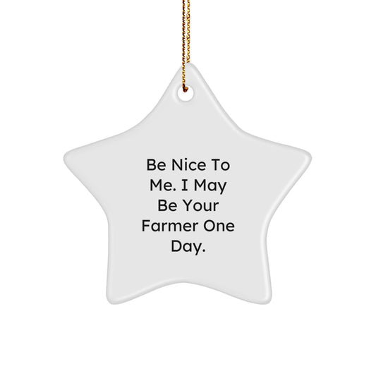 Funny Farmer Star Ornament Gifts from Men to Friends, Perfect for Christmas Unique Gifts Inspiration. - Image 1