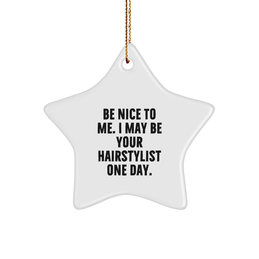Funny Hairstylist Star Ornament Gifts from Family Christmas Unique Decorations for Hairstylists Who May Be Your Hairstylist One Day - Image 1