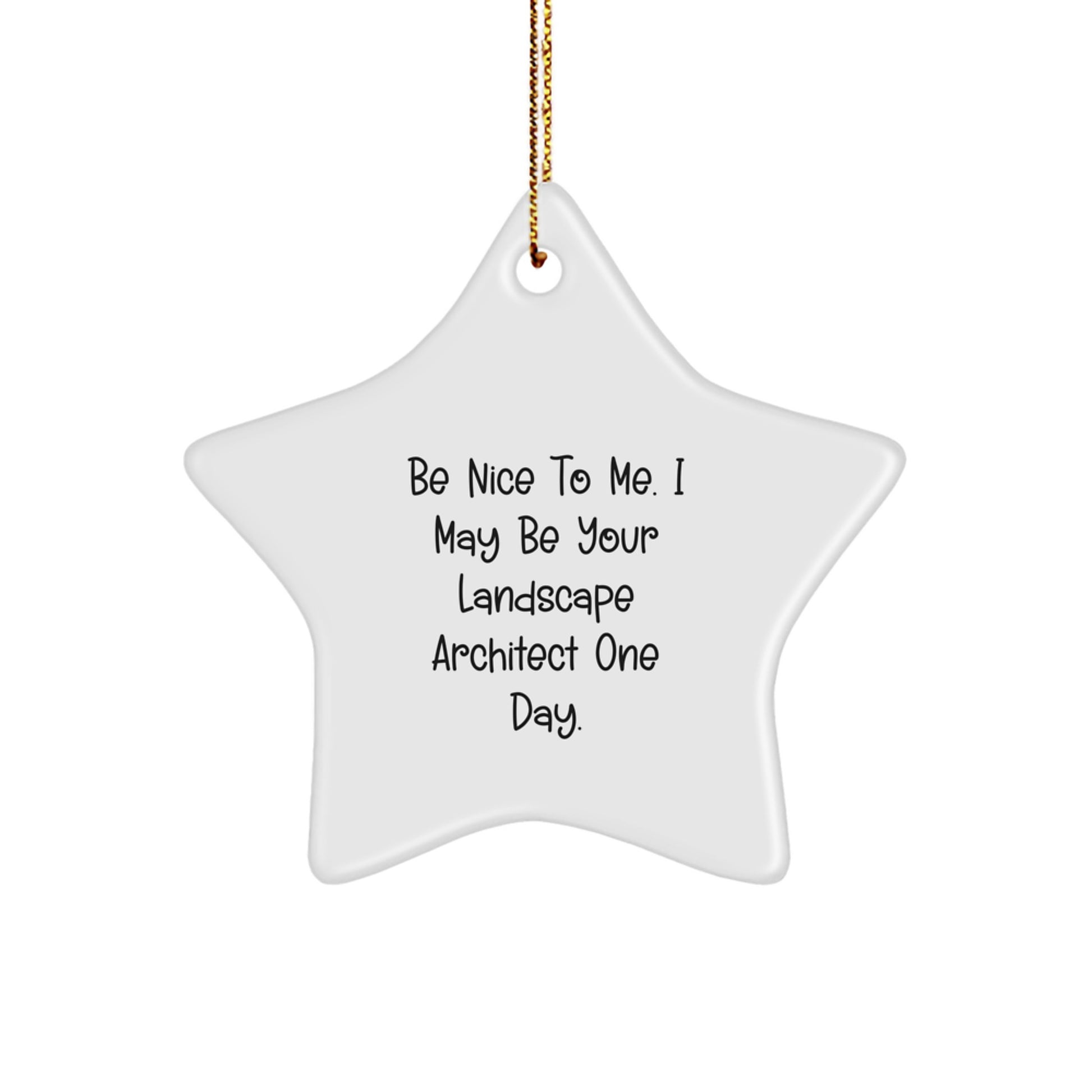 Be Nice to Me, Gifts from Men to Landscape Architects, Star Ornament for Christmas - Image 1