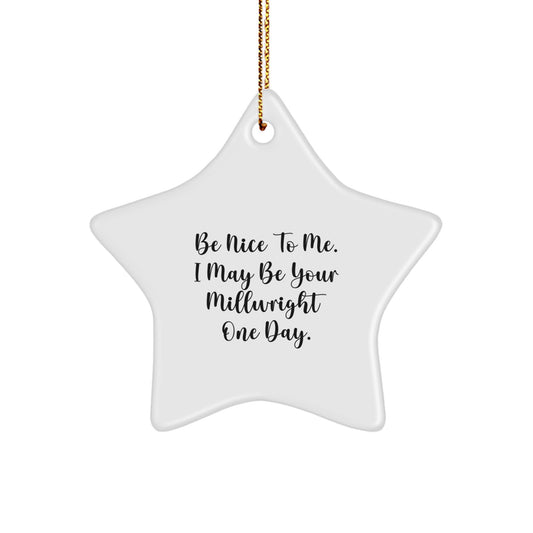 Funny Millwright Gifts for Men Star Ornament White Color Christmas Unique - Image 1