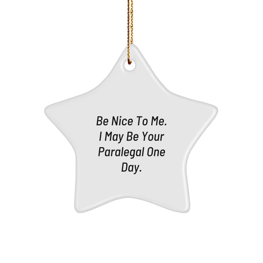 Funny Paralegal Gifts for Coworkers, Christmas Unique Star Ornament, Cute Quote - Gifts from Men to Paralegal Friends - Image 1