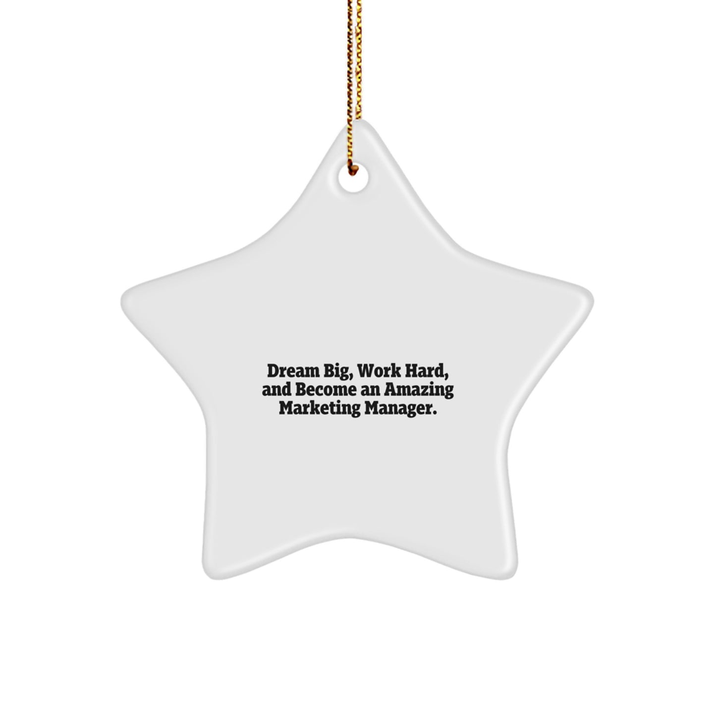 Marketing Manager Gifts from Friends, Unique Christmas Star Ornaments for Marketing Manager - Dream Big and Work Hard, Inspirational Star Shaped Decorations - Image 1