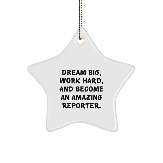 Inspirational Reporter Star Ornament Gifts from Friends for Men, Women, Coworkers, Christmas Unique Presents - Image 1