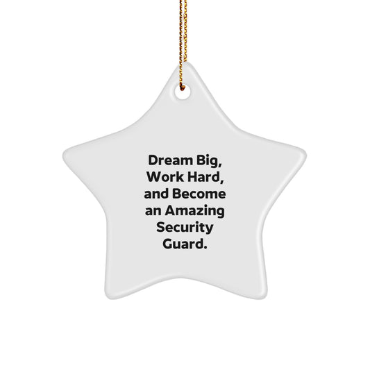Inspirational Gifts from Friends - Security Guard Star Ornament, 'Dream Big' Motivational Decoration for Christmas Unique Gifts - Image 1