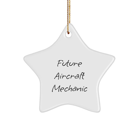 Funny Future Aircraft Mechanic Gifts from Men to Aircraft Mechanics Friends for Christmas Unique Star Ornament - Image 1