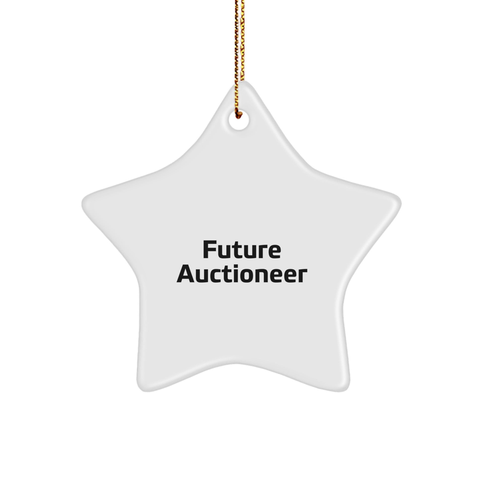 Funny Future Auctioneer Gifts from Friends - White Star Ornament, Star Shaped, Gifts for Future Auctioneer, Auctioneer Decorations, Christmas Unique Gifts - Image 1