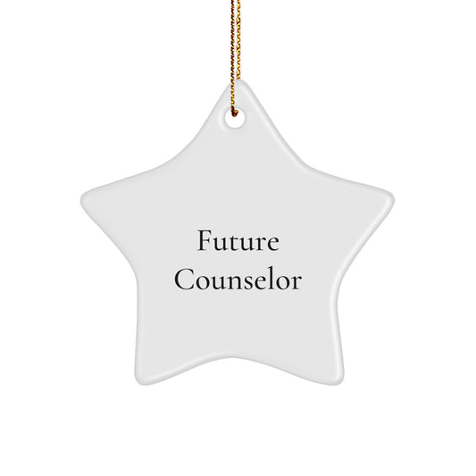Funny Future Counselor Gifts from Friends for Counselor Star Ornament with Inspirational Quote, Christmas Unique Decorations - Image 1
