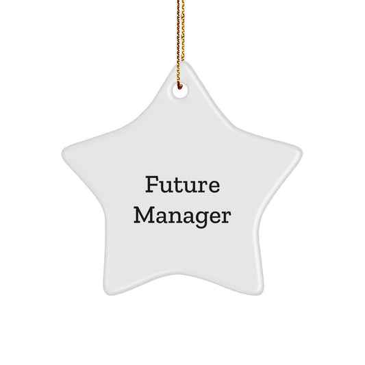 Funny Manager Gifts from Friends for Future Manager Christmas Star Ornament, Inspirational Quote, Durable MDF Material, High-Gloss Finish, Gift for Manager, Manager Star Ornament - Image 1