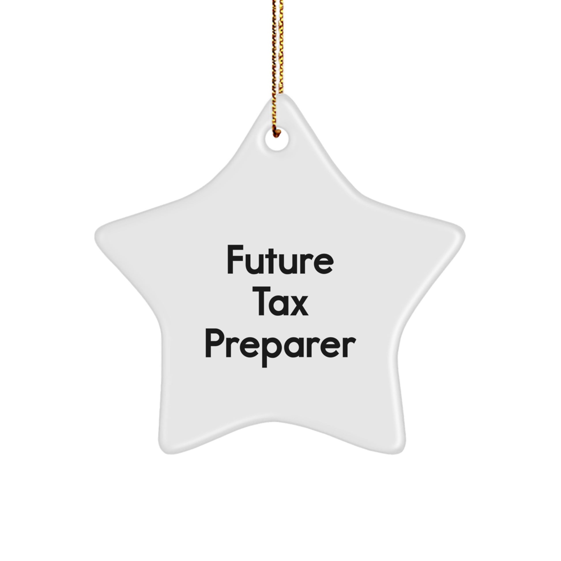 Funny Tax Preparer Star Ornament, Gifts from Friends for Christmas Unique Gifts, Inspirational Quote 'Future Tax Preparer, Shining Brighter than the Stars' - Image 1