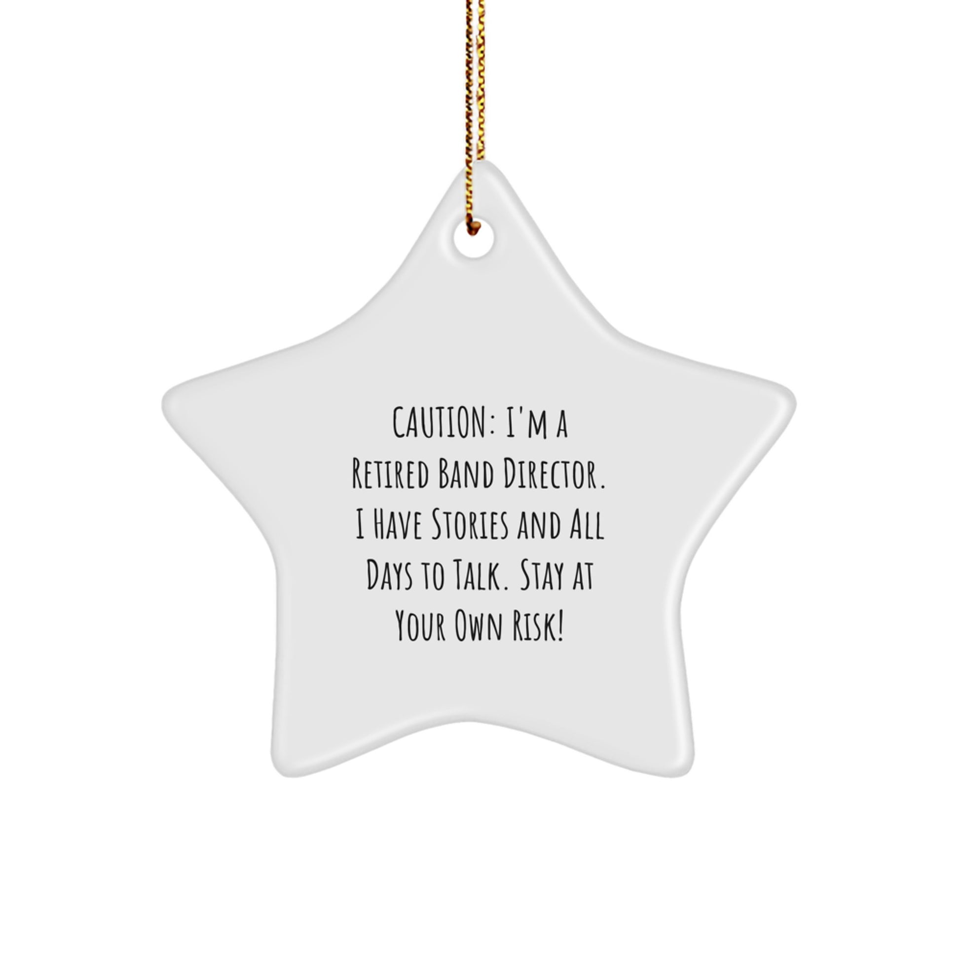 Funny Band Director Gifts for Christmas - 'I'm A Retired Band Director' Star Ornament from Friends and Family, Band Director Star Ornaments, Star Shaped Christmas Unique Gifts - Image 1