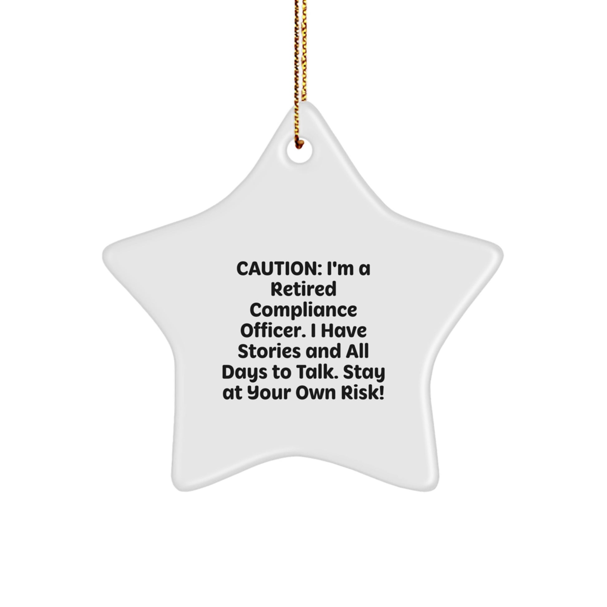 Funny Compliance Officer Christmas Unique Gifts - Gifts for Compliance Officers, Star Ornament with Quote, Unique Office Decor - Image 1